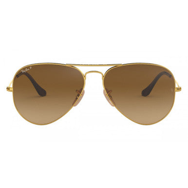 Ray-Ban Aviator Gradient Polarized Sunglasses – Shiny Gold/Brown Gradient