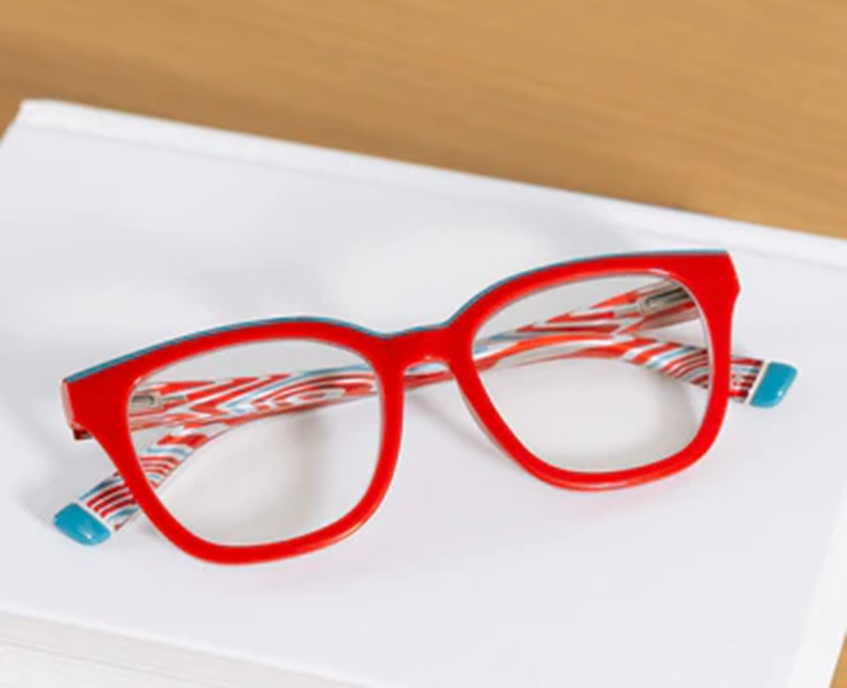 Peepers Trapeze Blue-Light Readers - Red