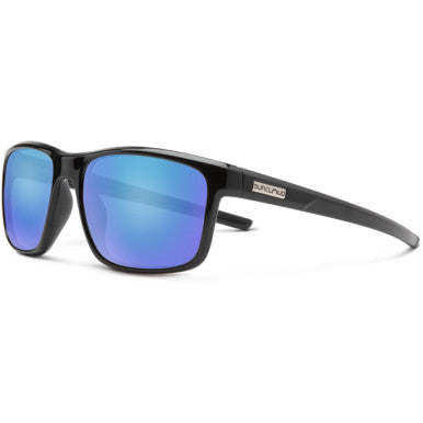 Suncloud Respek Sunglasses - Black with Polarized Blue Mirror