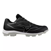 Mizuno Cushion Revo Diamond Jr Youth Baseball Cleats - Black/White