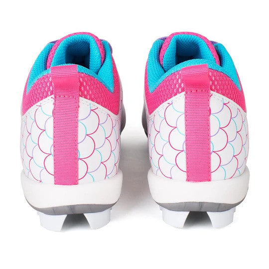Rip-It Girls Play Ball Softball Cleat - White/Pink/Purple