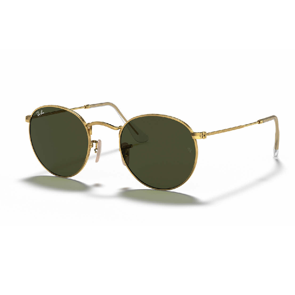 Ray-Ban Round Metal Sunglasses – Matte Gold/Brown Flash