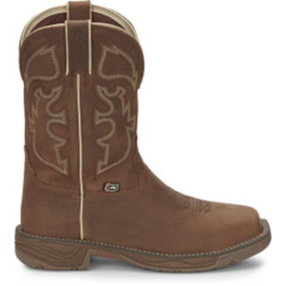 Justin Boots Rush Steel Toe Saddle Tan