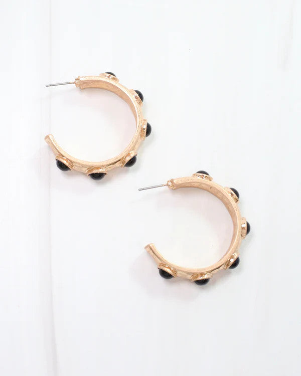 Caroline Hill Frazee Pearl Hoop Black