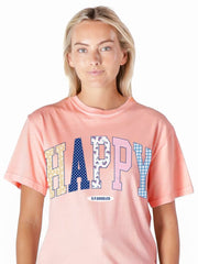 Simply Southern Women's Happy Tee - Light Peach