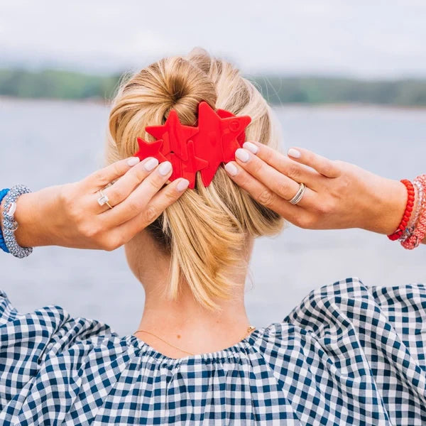 Teleties Red Shooting Star Large Flat Hair Clip