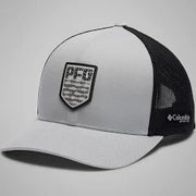Columbia PFG Mesh 3D Stretch Snap Back Ball Cap - Cool Grey/Americana Badge