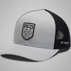 Columbia PFG Mesh 3D Stretch Snap Back Ball Cap - Cool Grey/Americana Badge