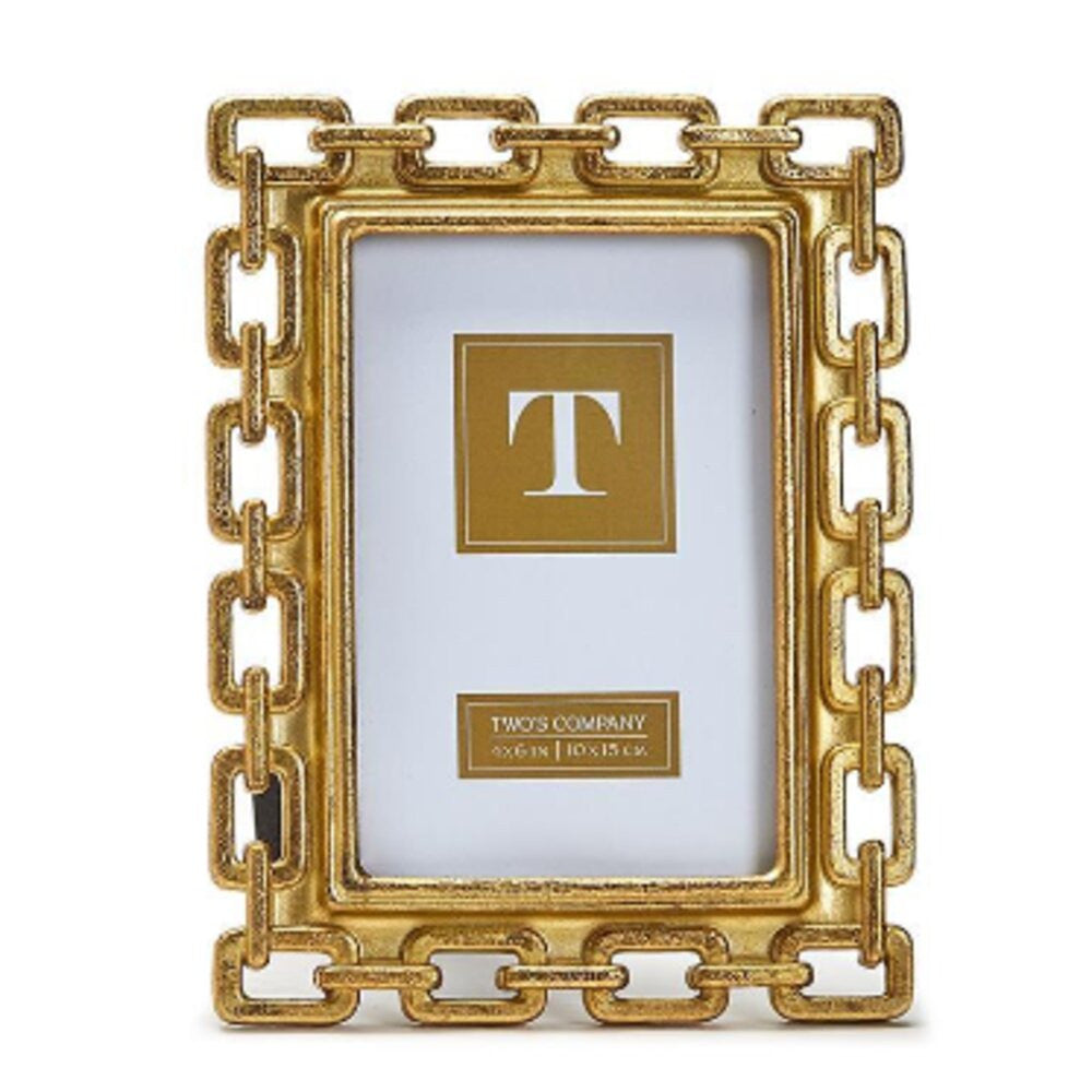 Two's Company Gold Chain Photo Frame - 4x6