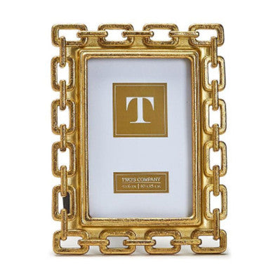 Two's Company Gold Chain Photo Frame - 4x6