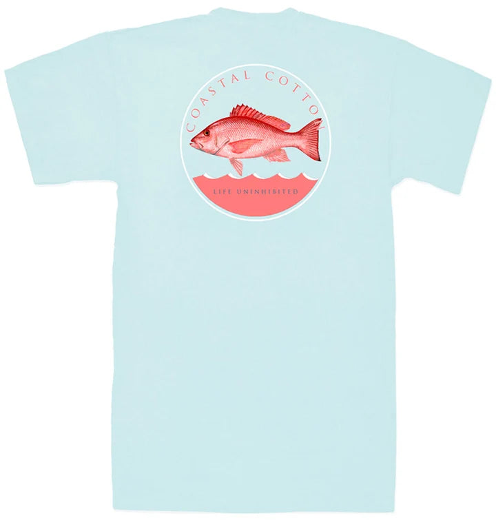 Coastal Cotton Men's Snapper Tee - Air Blue