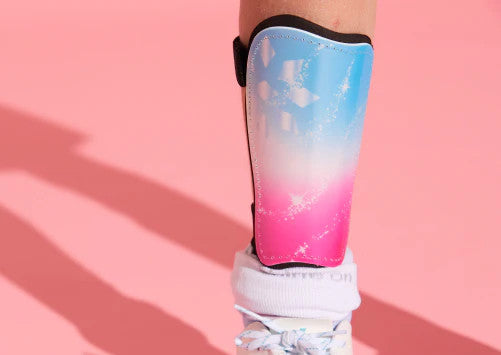 Rip-It Girls Soccer Shin Guards - Sparkle Pink/Blue