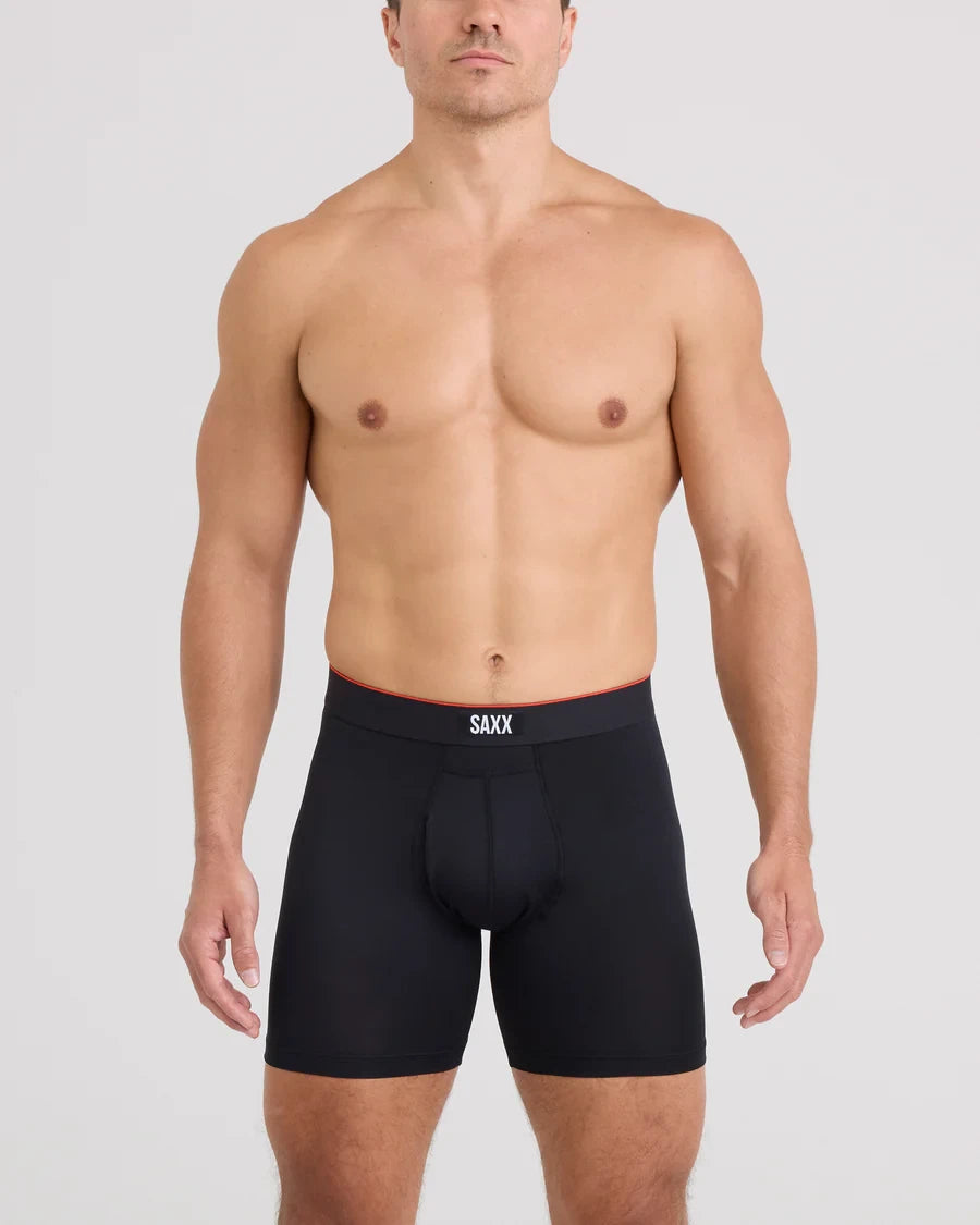 Saxx Men's Multi-Sport Mesh Performance Boxer Brief 6" - Black