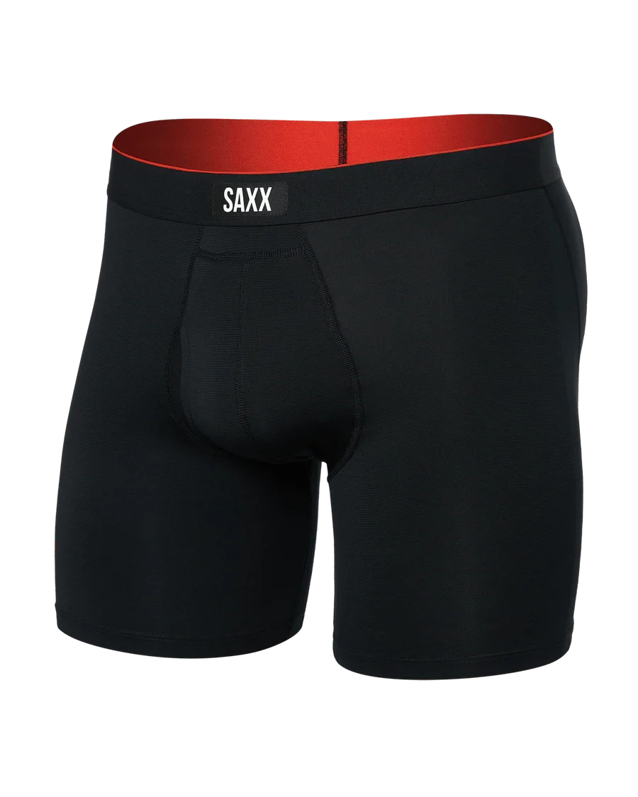 Saxx Men's Multi-Sport Mesh Performance Boxer Brief 6" - Black