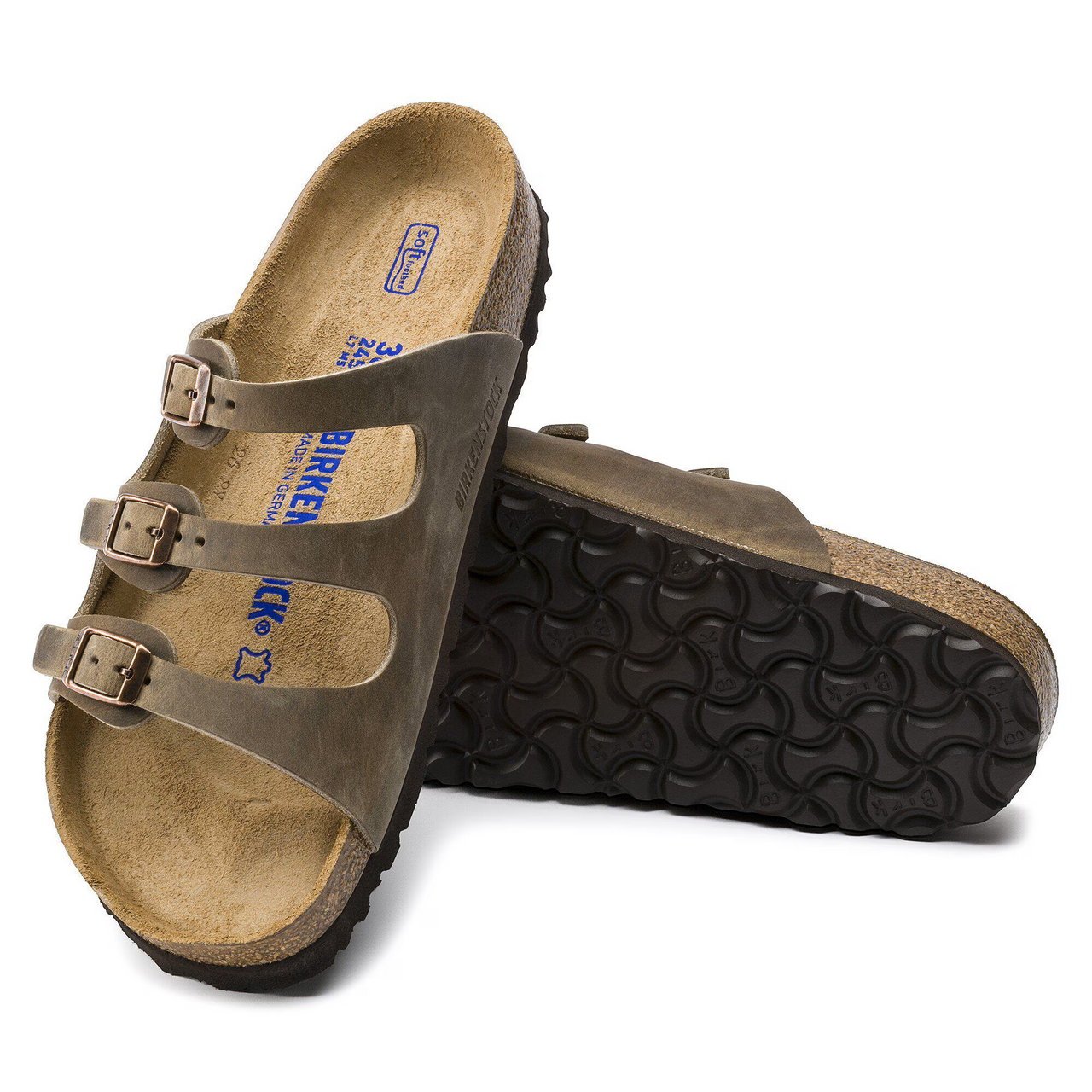 Birkenstock Florida Soft Footbed Oiled Leather Tobacco Brown Sandals