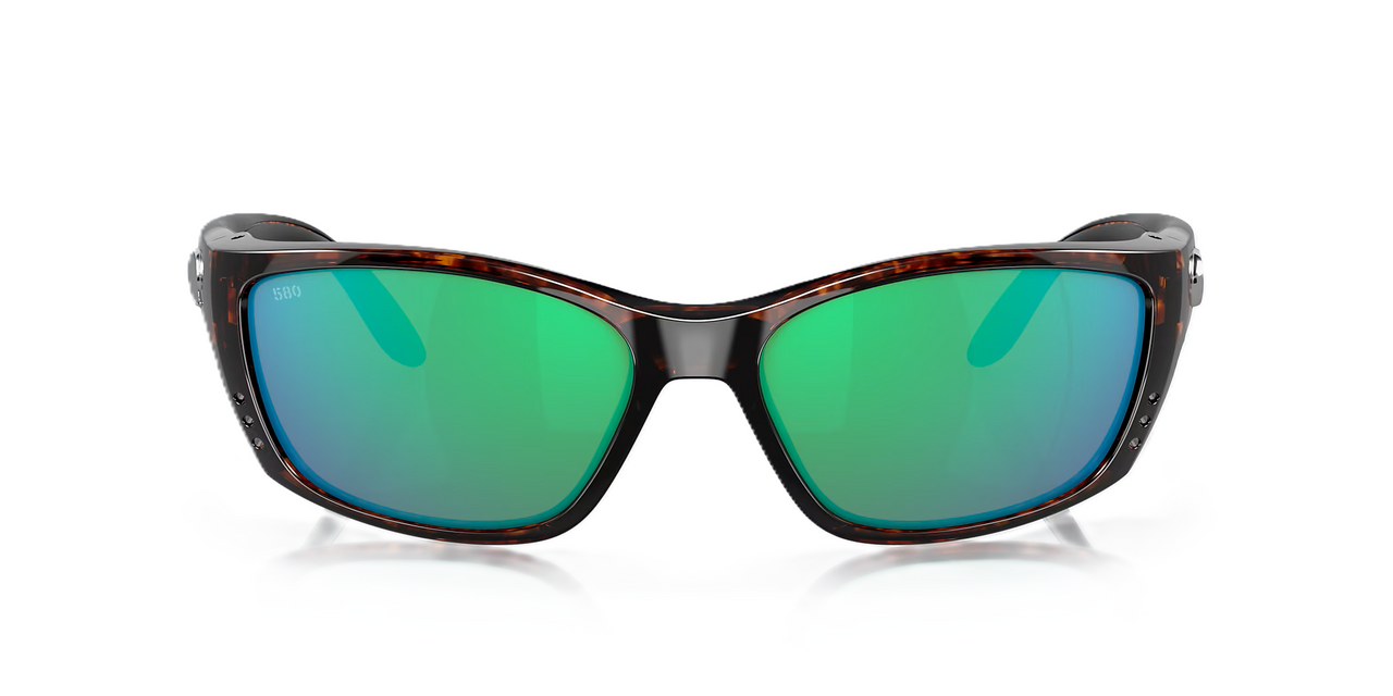 Costa Del Mar Fisch 10 Polarized Sunglasses Tortoise with Green Mirror 580G Glass Lenses