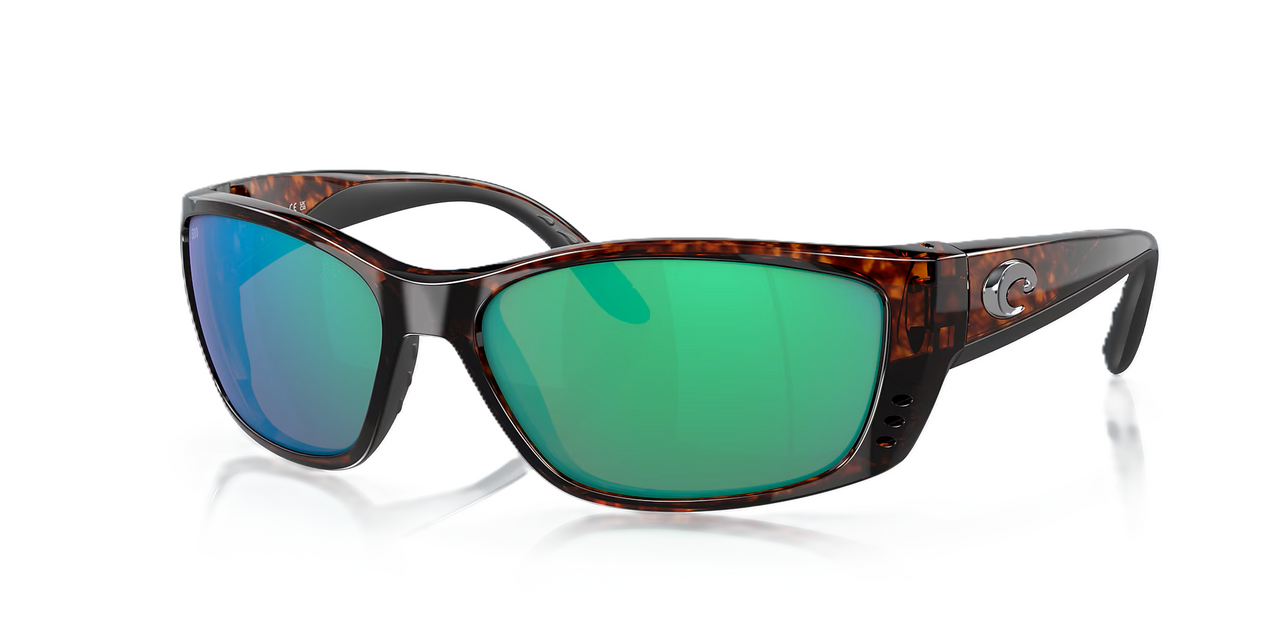 Costa Del Mar Fisch 10 Polarized Sunglasses Tortoise with Green Mirror 580G Glass Lenses