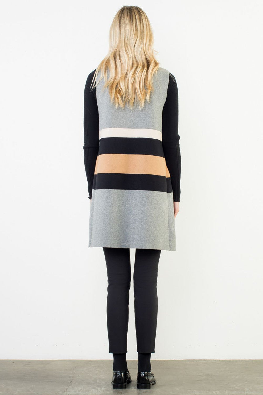 THML Women's Sleeveless Colorblocked Cardigan
