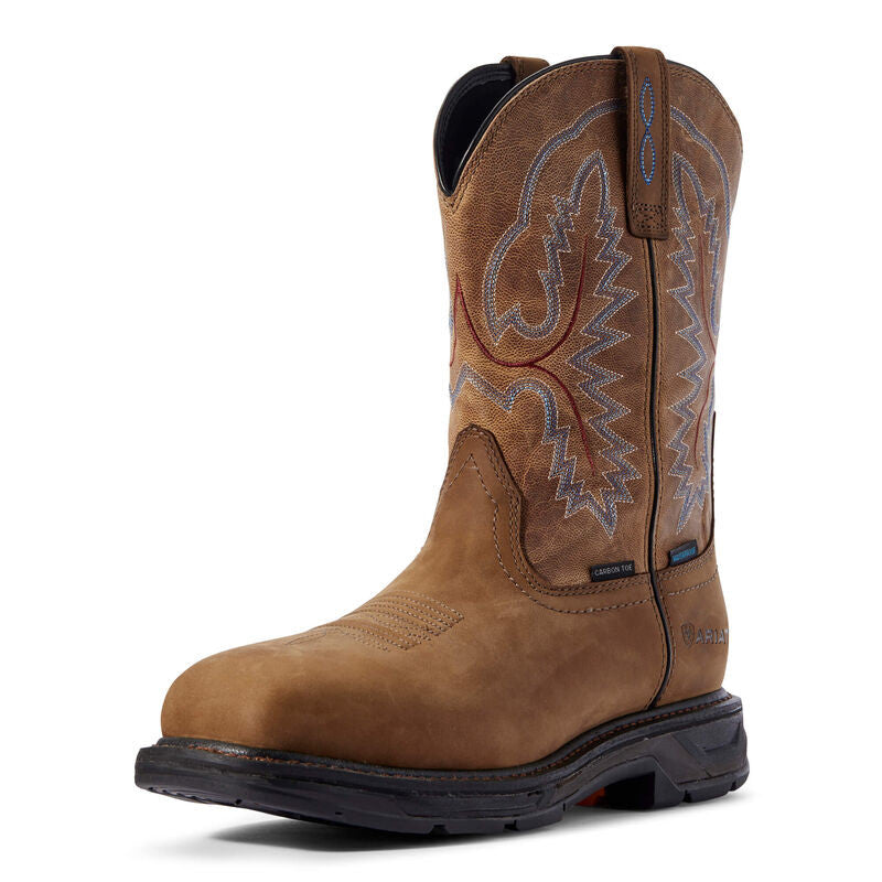 Ariat Men's WorkHog XT Waterproof Carbon Toe Work Boot - Distressed Brown