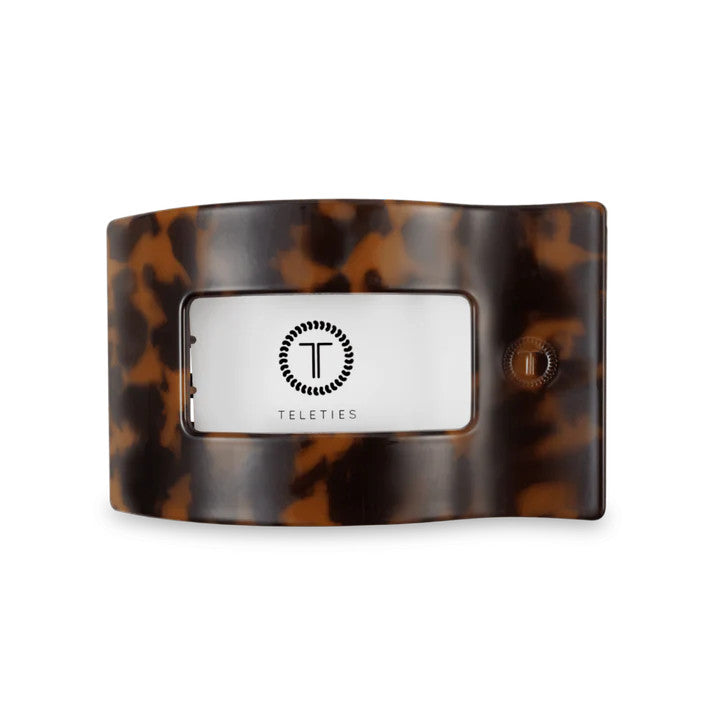 Teleties Tortoise Medium Flat Rectangle Hair Clip