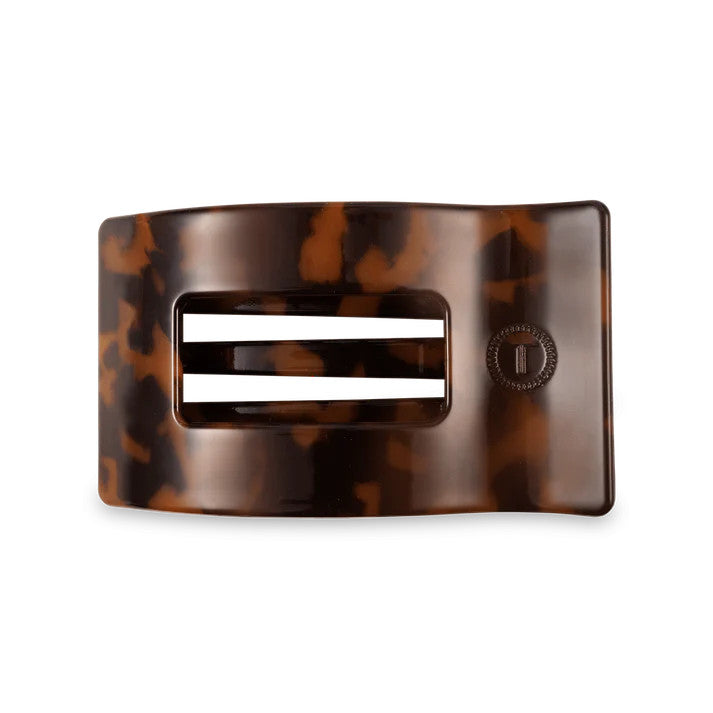 Teleties Tortoise Medium Flat Rectangle Hair Clip