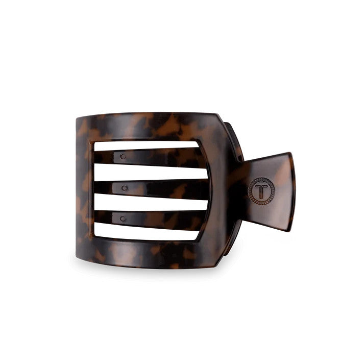 Teleties Tortoise Medium Flat Square Hair Clip