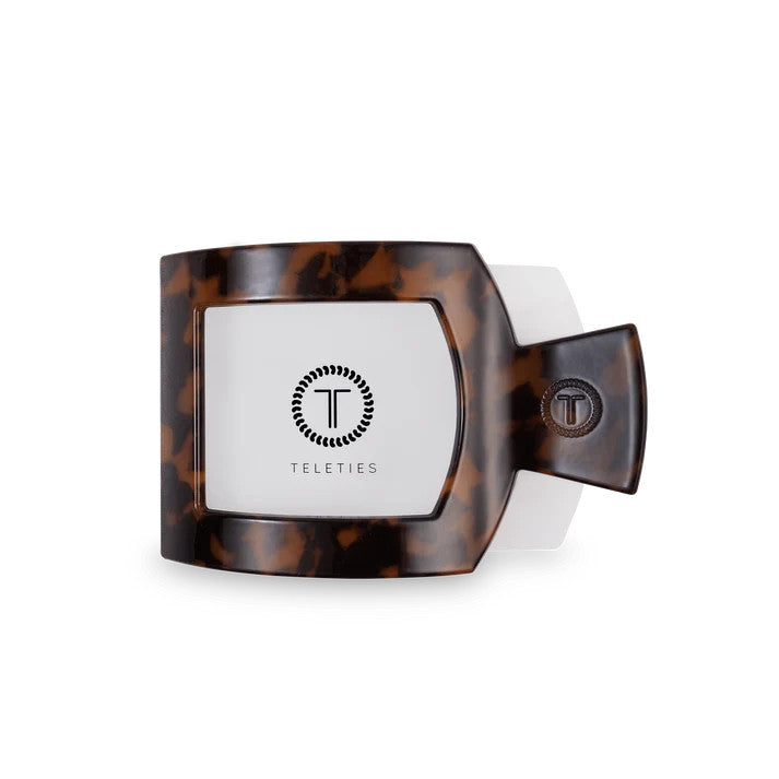 Teleties Tortoise Medium Flat Square Hair Clip