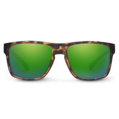Suncloud Rambler Sunglasses - Matte Tortoise with Polarized Green Mirror