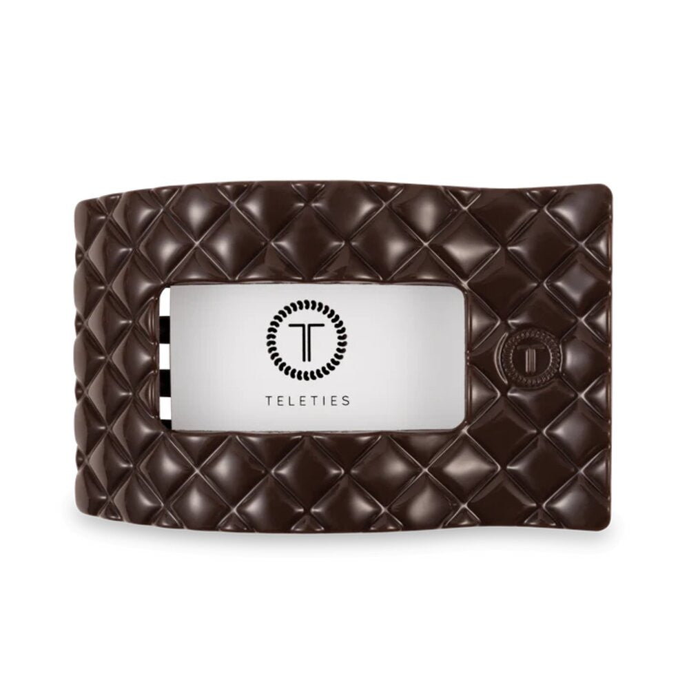 Teleties Truly Taupe Quilted Large Flat Rectangle Hair Clip