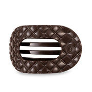 Teleties Truly Taupe Quilted Large Flat Round Hair Clip