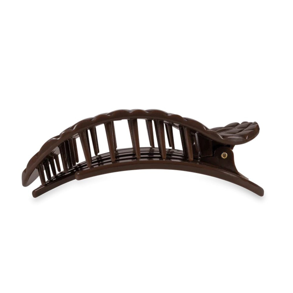 Teleties Truly Taupe Quilted Large Flat Round Hair Clip