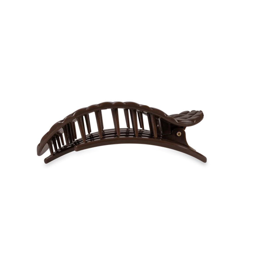 Teleties Truly Taupe Quilted Medium Flat Round Hair Clip