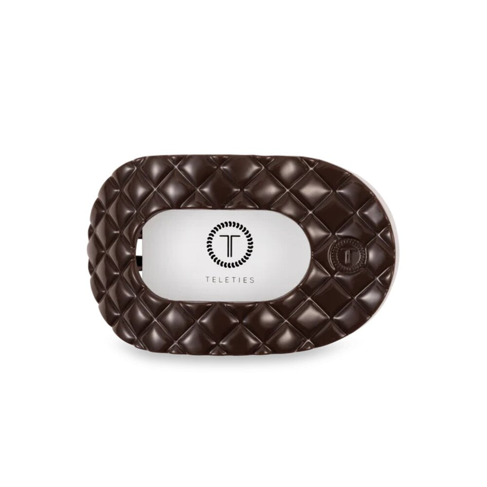 Teleties Truly Taupe Quilted Medium Flat Round Hair Clip