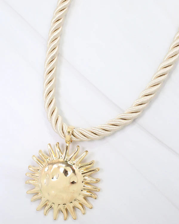 Caroline Hill Grand Haven Sun Cord Necklace Gold