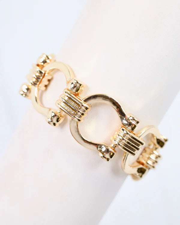 Caroline Hill Ely Horsebit Chain Bracelet - Gold