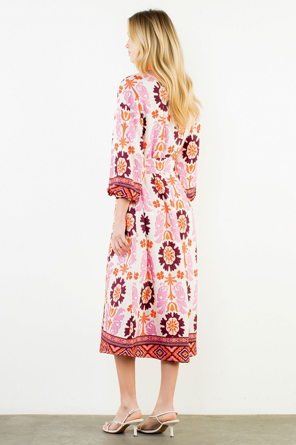 THML Women's Pink Floral Maxi Dress