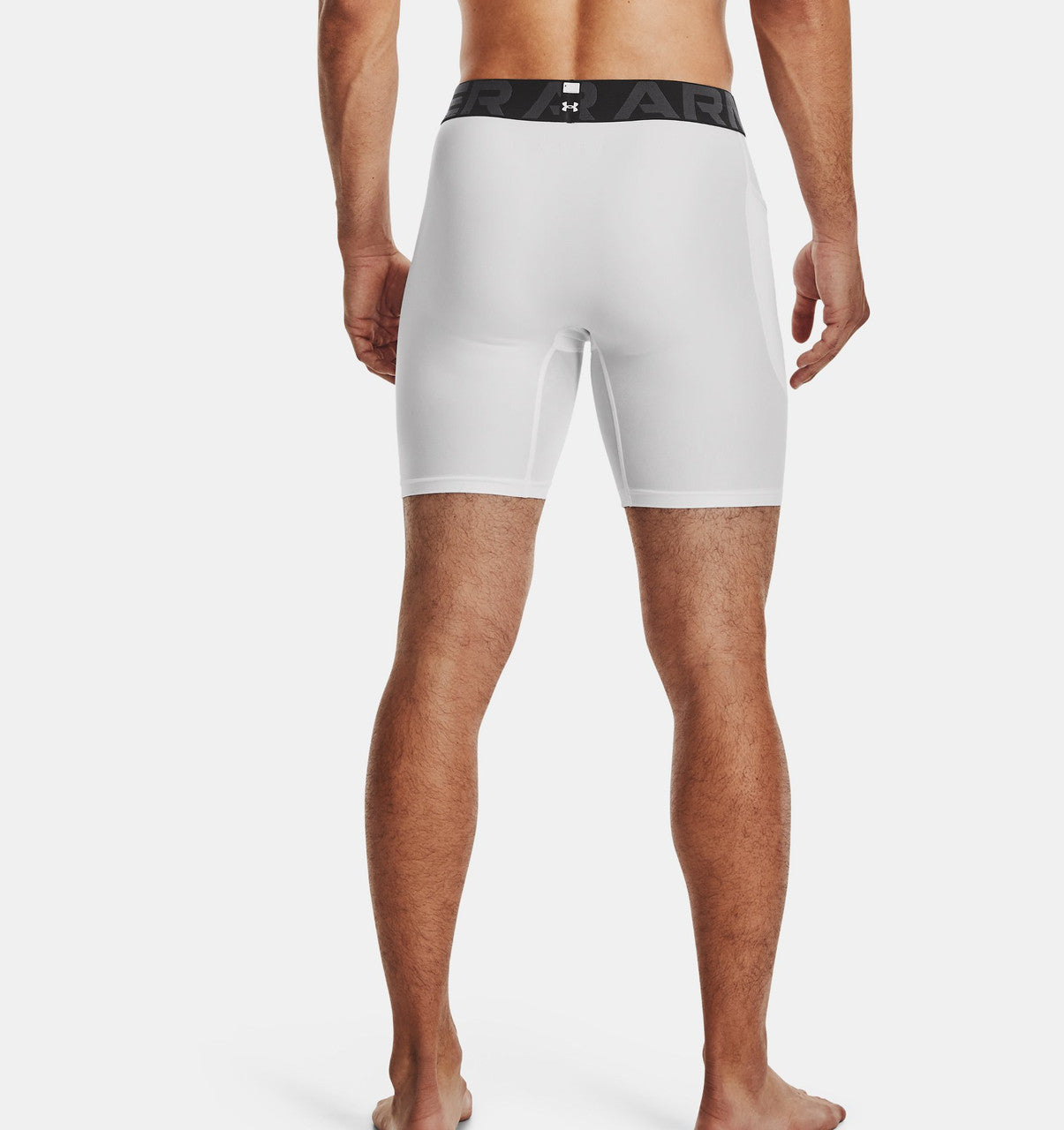 Under Armour HeatGear Compression Shorts-White/Black