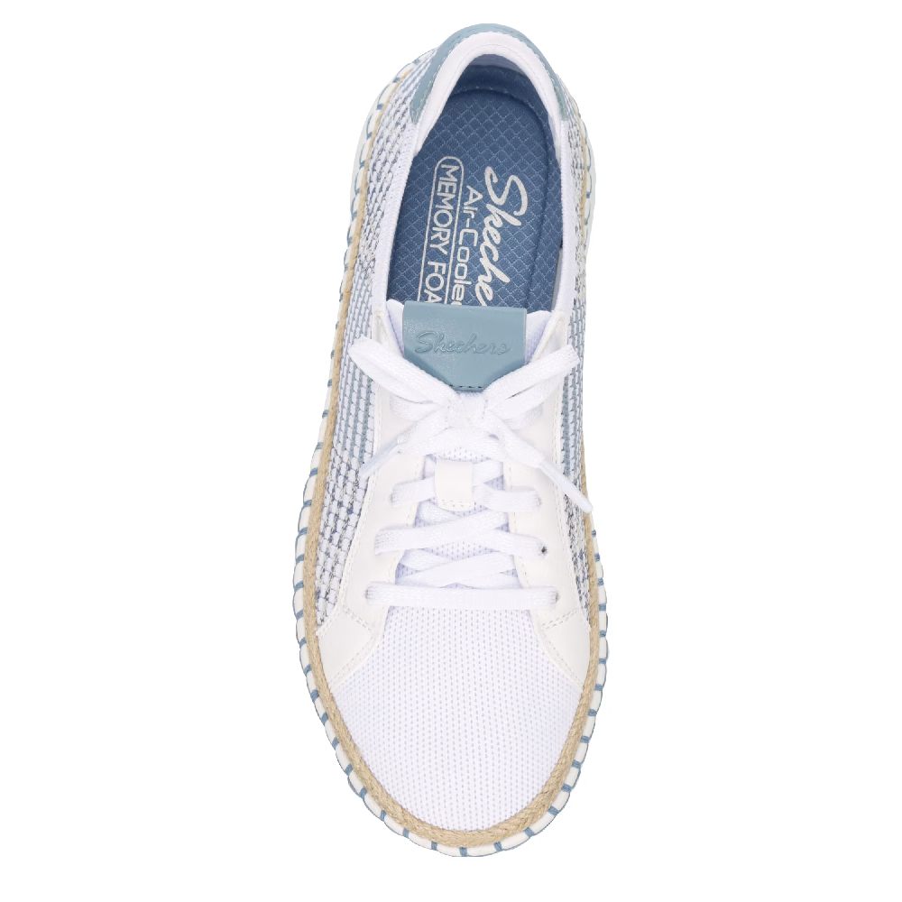 Skechers Wilshire Blvd Women’s Memory Foam Sneakers - White/Blue