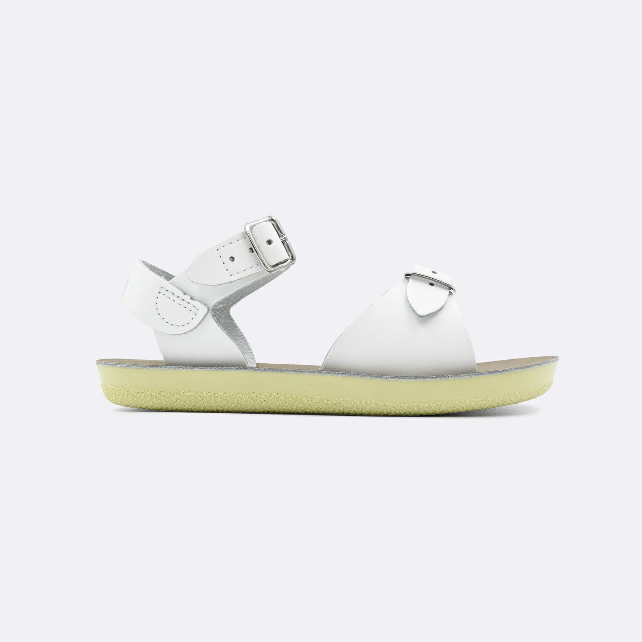 Sun‑San Surfer H&L Girls Leather Sandals - White
