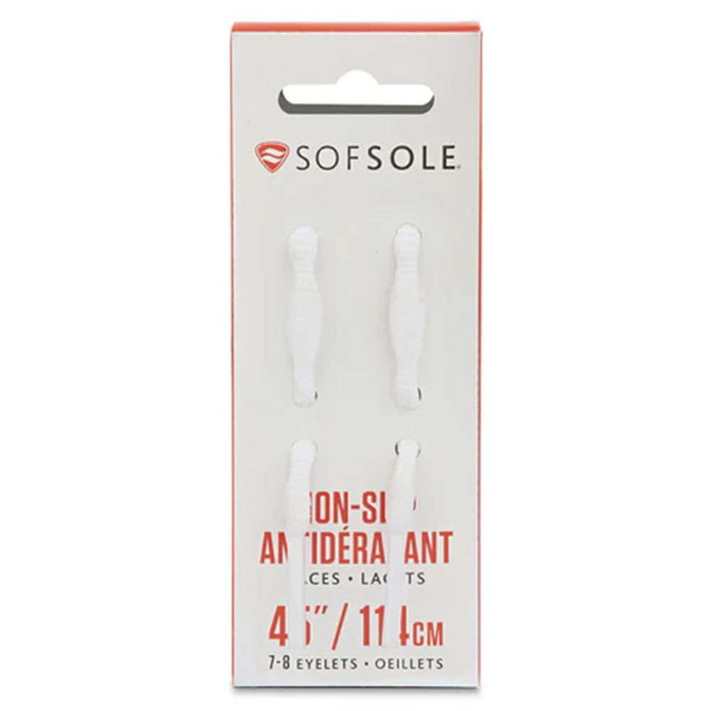 Sof Sole Non‑Slip Shoelaces 45″ - White