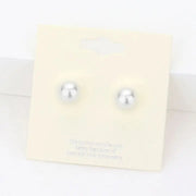 Sensibling 8mm Pearl Stud Earrings - White
