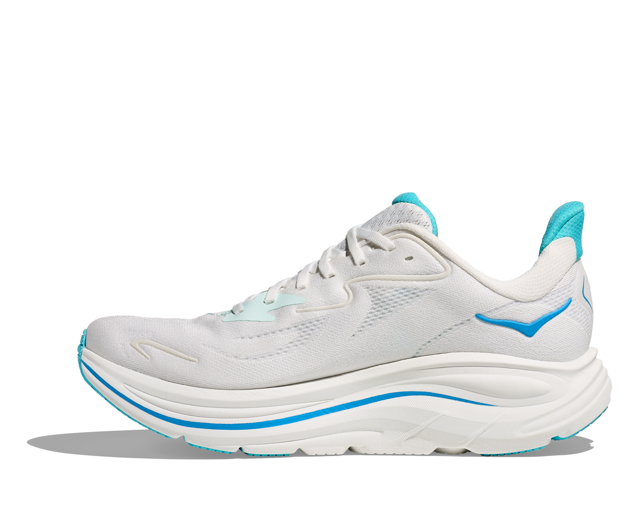 Hoka Men's Clifton 10 Running Shoe - White/Skyward Blue