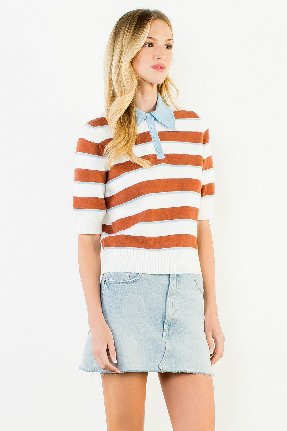 THML Women's Stripe Knit Top