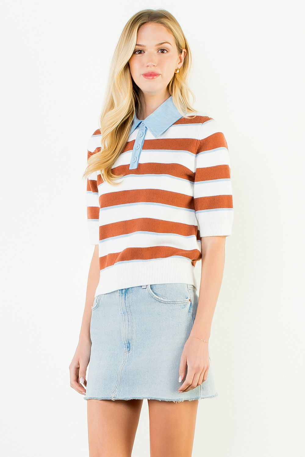 THML Women's Stripe Knit Top