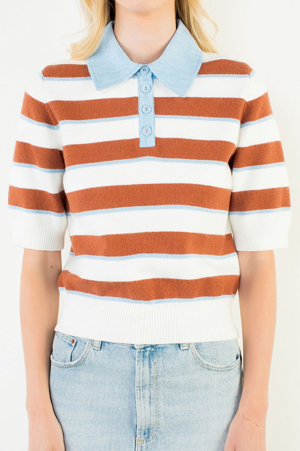 THML Women's Stripe Knit Top