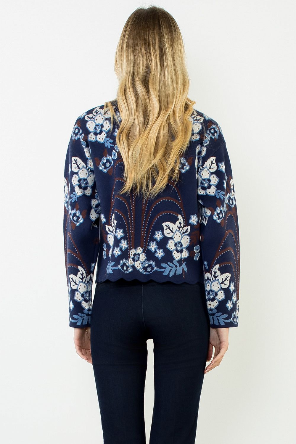 THML Women's Navy Patterned Sweater