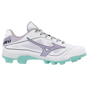 Mizuno Cushion Revo Finch Youth Softball Cleats - White/Lavender
