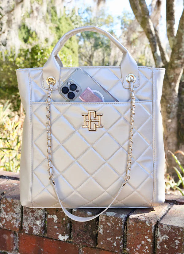 Caroline Hill Kinzley Tote - Pearl Quilted LD