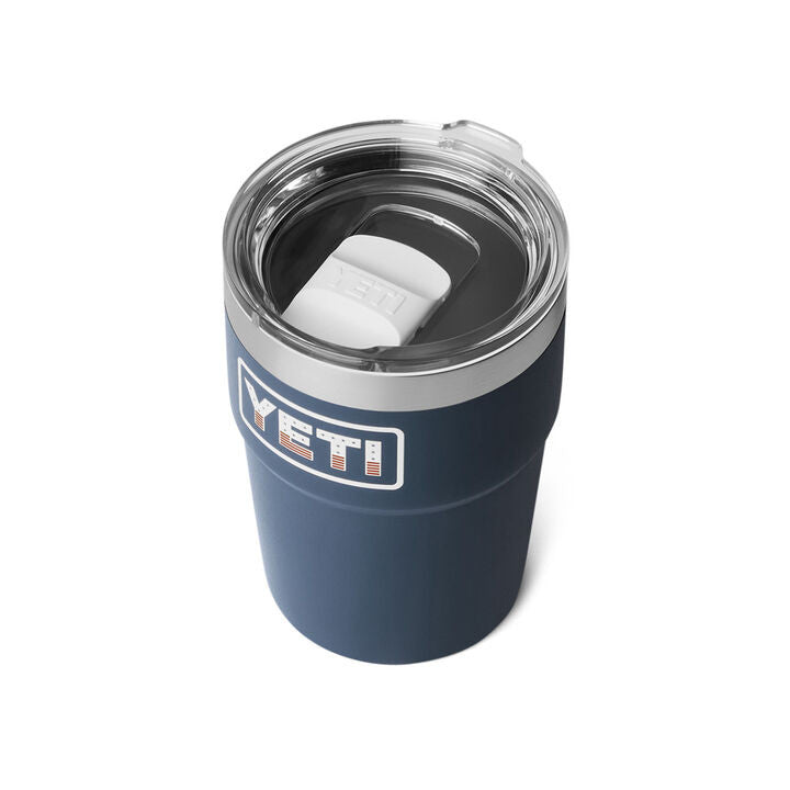 Yeti Rambler 16oz Stackable Pint with MagSlider Lid - Navy with Patriotic Badge