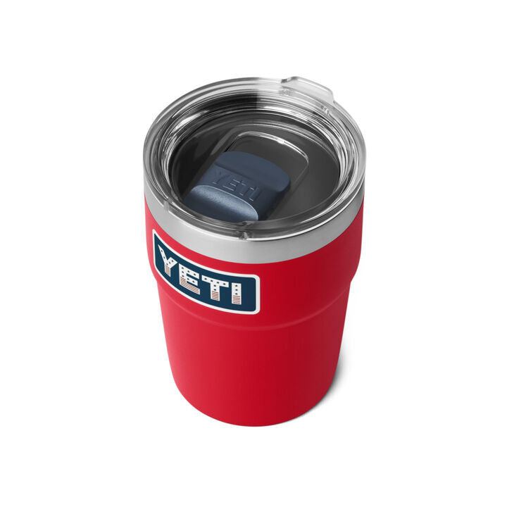 Yeti Rambler 16oz Stackable Pint - Rescue Red with Patriotic Badge